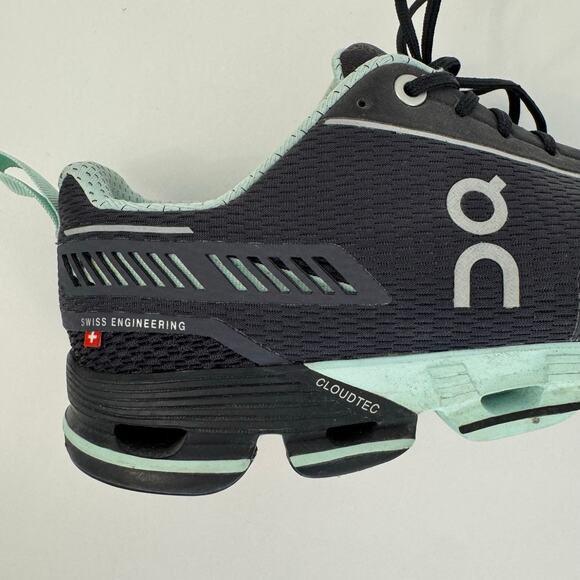 ON Cloudtec Lace-Up Running Sneakers Dark Gray/Mint Swiss Engineering Women's 10 - Picture 8 of 11